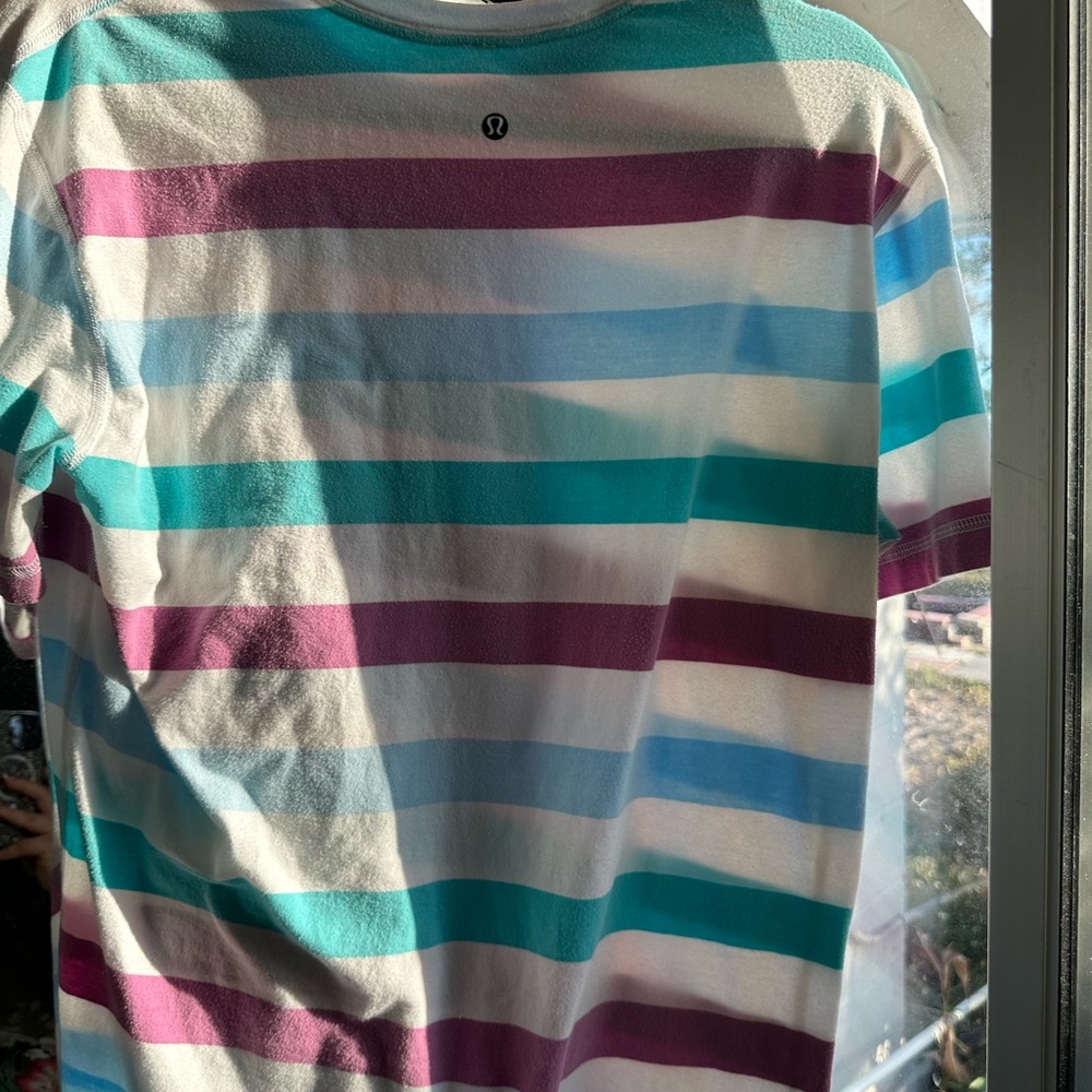 lululemon athletica Striped Short Sleeve Tee - Purple, Blue, White
